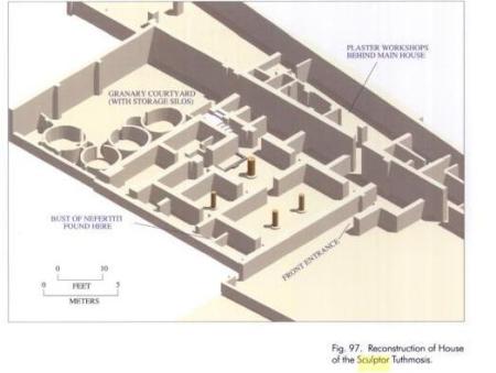 Layout of the Sculptor Thutmose house and workshop